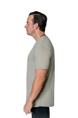 100% Combed Cotton V-Neck - Sand