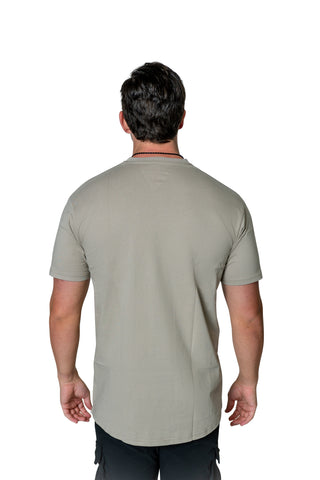 100% Combed Cotton V-Neck - Sand