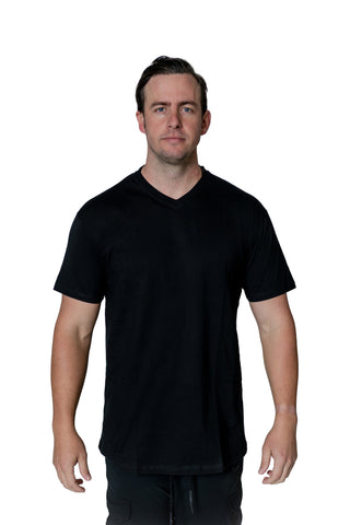 100% Combed Cotton V-Neck - Space