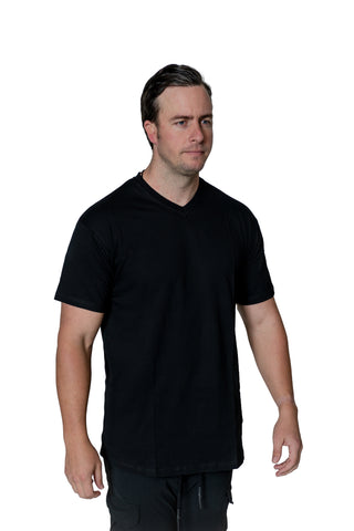 100% Combed Cotton V-Neck - Space