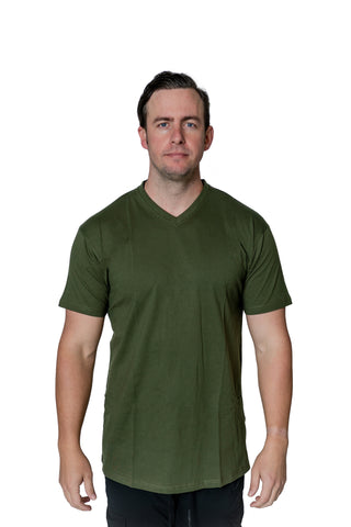 100% Combed Cotton V-Neck - Foliage