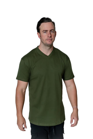 100% Combed Cotton V-Neck - Foliage