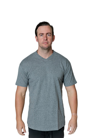 100% Combed Cotton V-Neck - Basalt