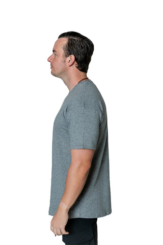 100% Combed Cotton V-Neck - Basalt