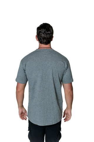 100% Combed Cotton V-Neck - Basalt