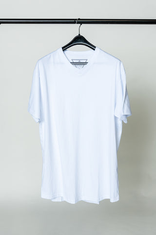 100% Combed Cotton V-Neck - Glacier