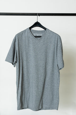 100% Combed Cotton V-Neck - Basalt